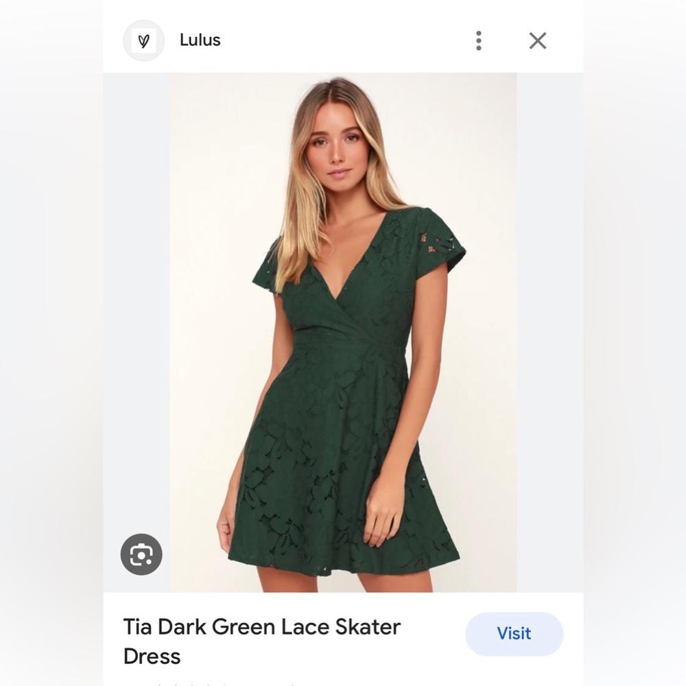 Lulus Green Lace skater dress
